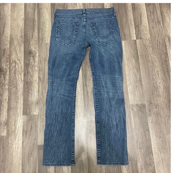 True Religion Men’s Ricky No Flap Relaxed Straight Jeans – New Drip – Size 34 - Picture 2 of 8